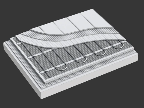 Fu&szlig;bodenheizung 3D Modell