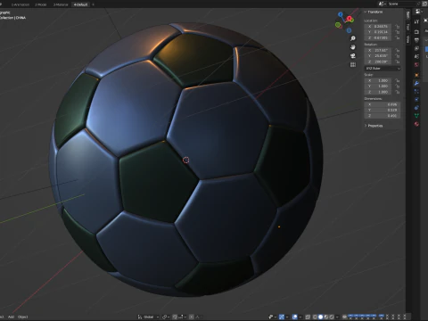 Rotating soccer ball with national flags 3D Model