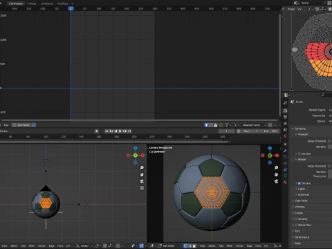 Rotating soccer ball with national flags 3D Model