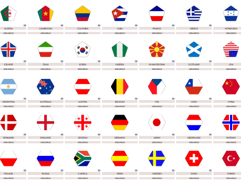 Rotating soccer ball with national flags Modèle 3D