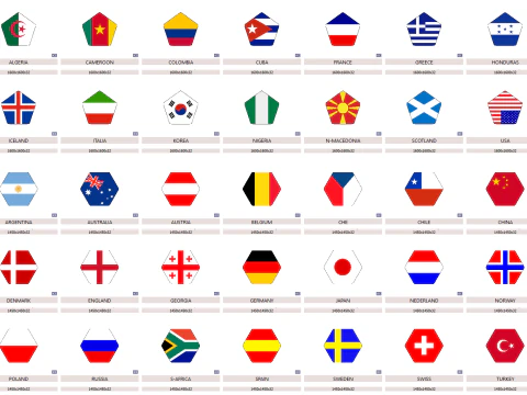 Rotating soccer ball with national flags 3D Model