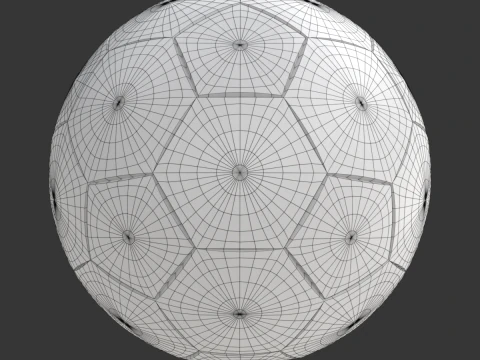 Rotating soccer ball with national flags 3D Model