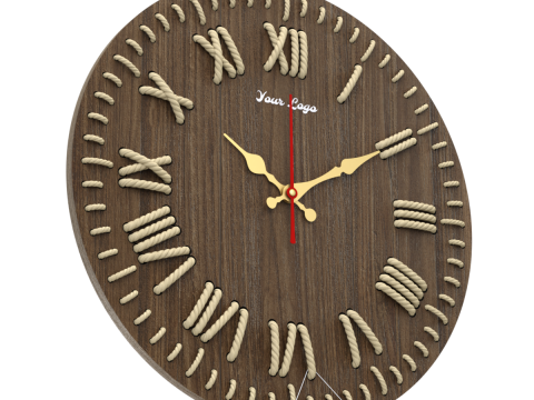 DIY Wall clock with rope numbers Model 3D