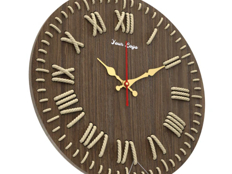 Rel&oacute;gio de parede DIY com n&uacute;meros de corda Modelo 3D