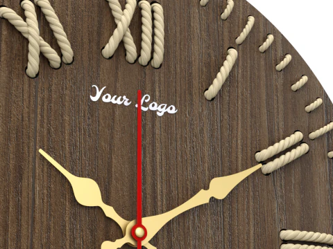 Rel&oacute;gio de parede DIY com n&uacute;meros de corda Modelo 3D