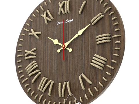DIY Wall clock with rope numbers 3D Model