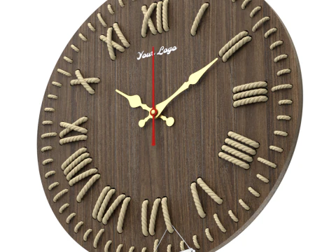 Rel&oacute;gio de parede DIY com n&uacute;meros de corda Modelo 3D