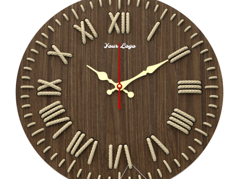 DIY Wall clock with rope numbers 3D Model