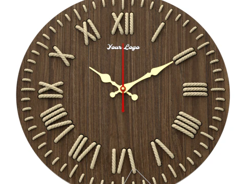 Rel&oacute;gio de parede DIY com n&uacute;meros de corda Modelo 3D