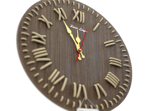 DIY Wall clock with rope numbers 3D Model