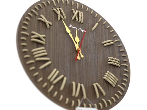 Rel&oacute;gio de parede DIY com n&uacute;meros de corda Modelo 3D