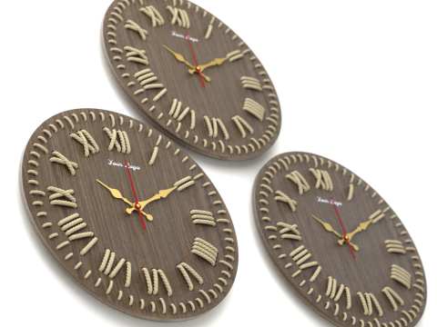 DIY Wall clock with rope numbers 3D Model