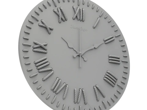 Rel&oacute;gio de parede DIY com n&uacute;meros de corda Modelo 3D