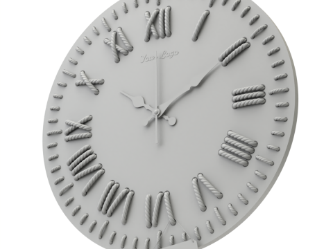 DIY Wall clock with rope numbers 3D Model
