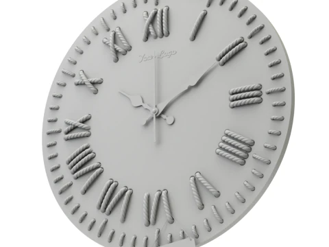 Rel&oacute;gio de parede DIY com n&uacute;meros de corda Modelo 3D