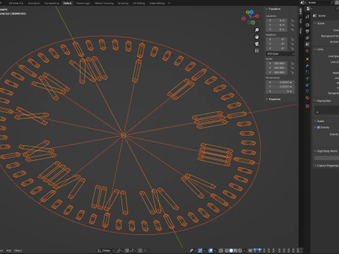 Rel&oacute;gio de parede DIY com n&uacute;meros de corda Modelo 3D