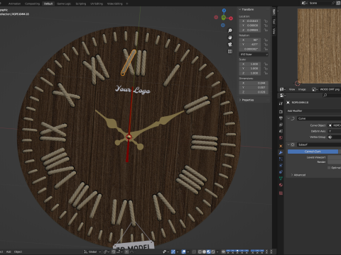 DIY Wall clock with rope numbers 3D Model