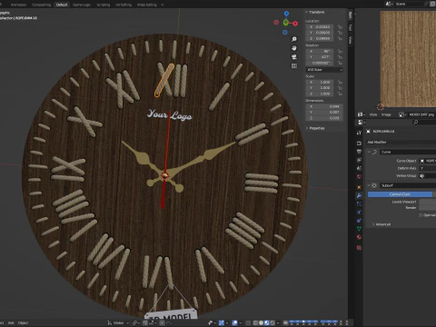 Rel&oacute;gio de parede DIY com n&uacute;meros de corda Modelo 3D