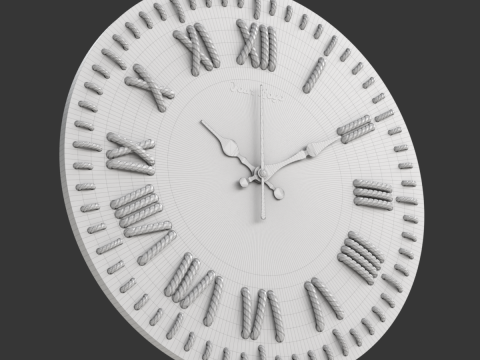 DIY Wall clock with rope numbers 3D Model