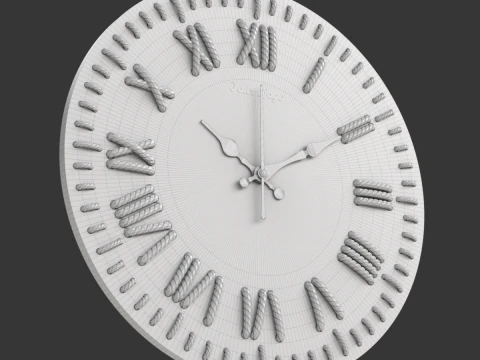Rel&oacute;gio de parede DIY com n&uacute;meros de corda Modelo 3D