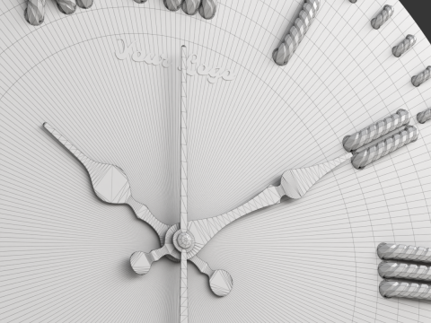 DIY Wall clock with rope numbers 3D Model