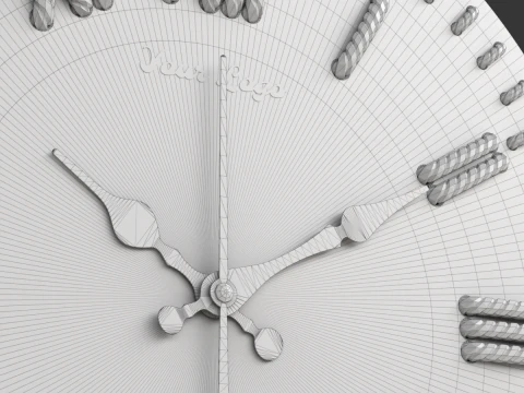 Rel&oacute;gio de parede DIY com n&uacute;meros de corda Modelo 3D