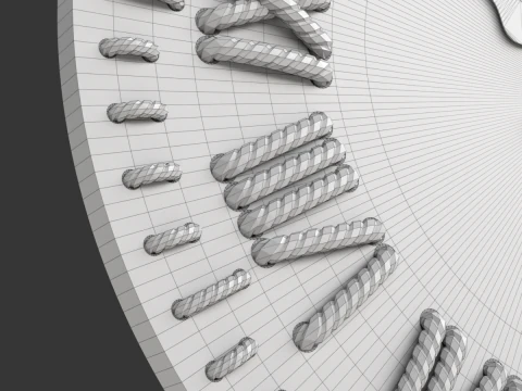 Rel&oacute;gio de parede DIY com n&uacute;meros de corda Modelo 3D