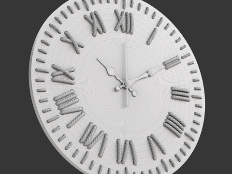 DIY Wall clock with rope numbers 3D Model