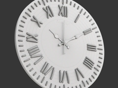 Rel&oacute;gio de parede DIY com n&uacute;meros de corda Modelo 3D