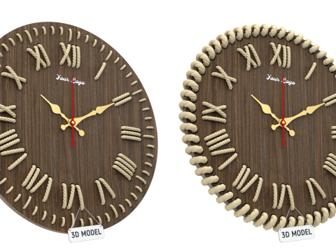 DIY Wall clock with rope numbers Modelo 3D
