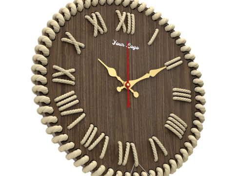 DIY Wall clock with rope numbers 3D Модель