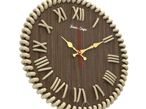 Rel&oacute;gio de parede DIY com n&uacute;meros de corda Modelo 3D