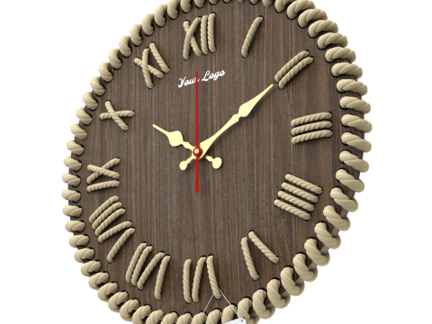DIY Wall clock with rope numbers 3D Модель