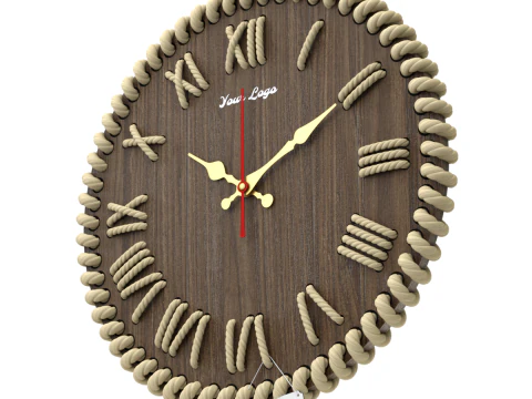 Rel&oacute;gio de parede DIY com n&uacute;meros de corda Modelo 3D