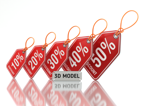 Discount Label Set Modelo 3D