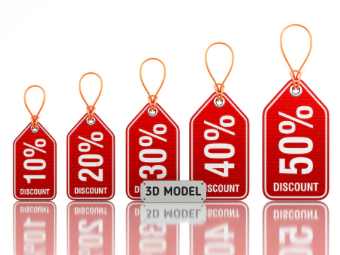 Discount Label Set 3D Model