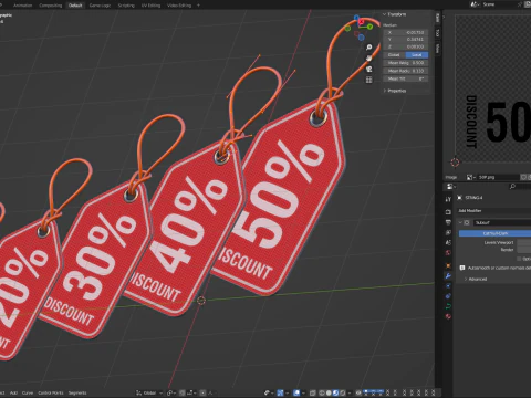 Discount Label Set 3D Model