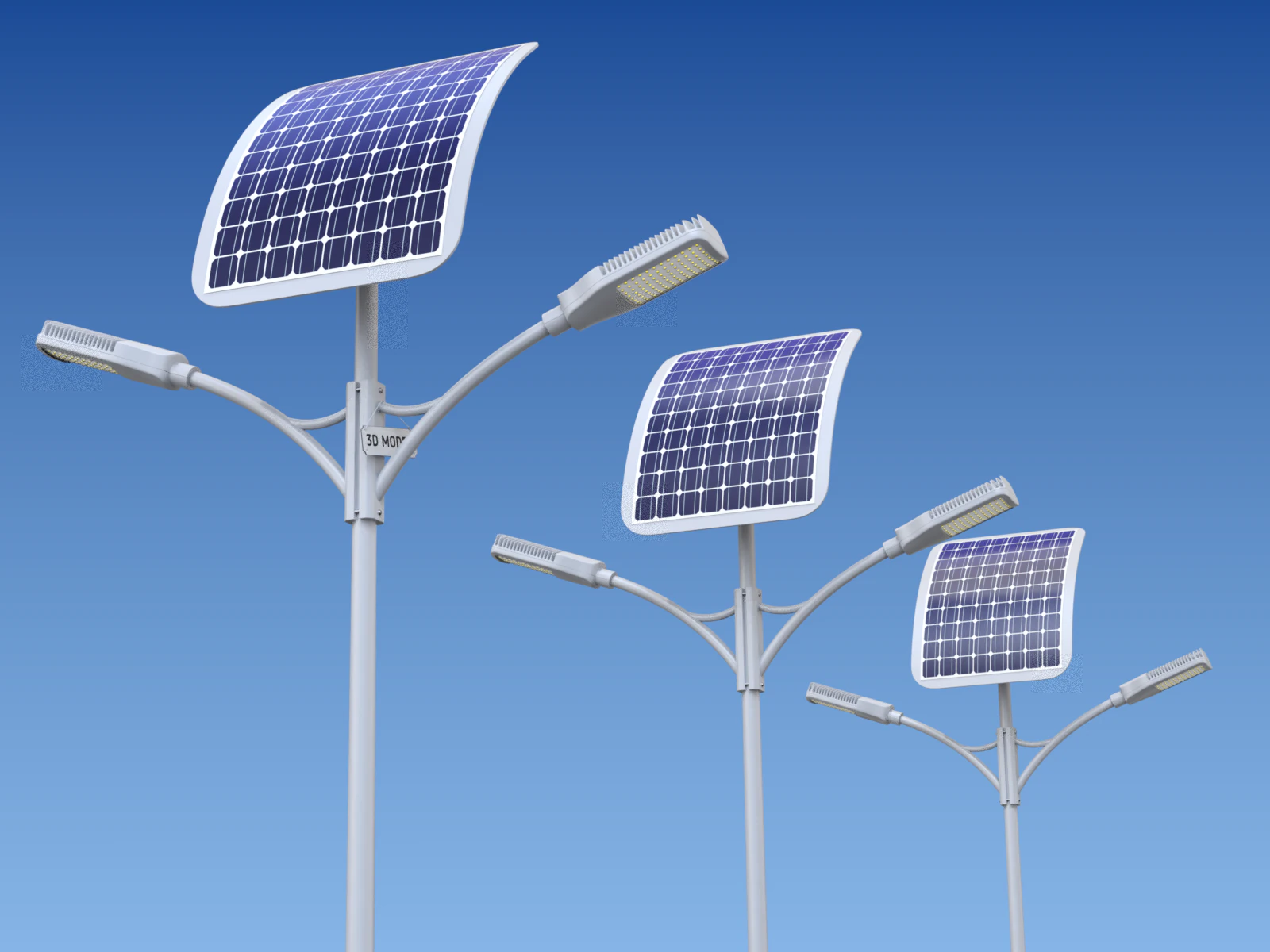 Solar Street Lamp 3D Model .c4d .max .obj .3ds .fbx .stl .blend 