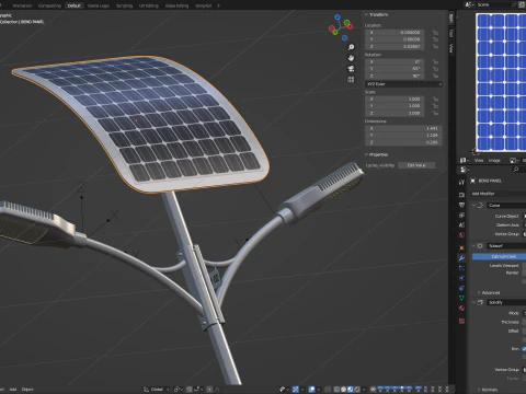 Solar Street Lamp 3D Model