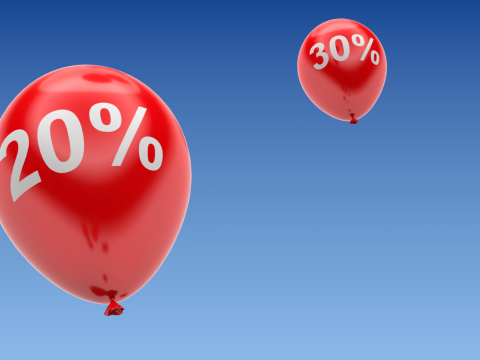 Falling balloons in a looping animation 3D-Modell