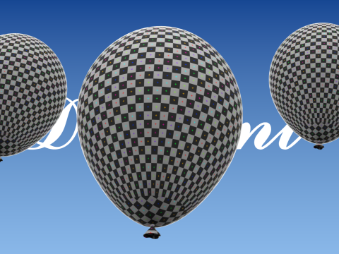 Falling balloons in a looping animation 3D-Modell