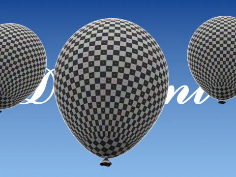 Falling balloons in a looping animation 3D Model