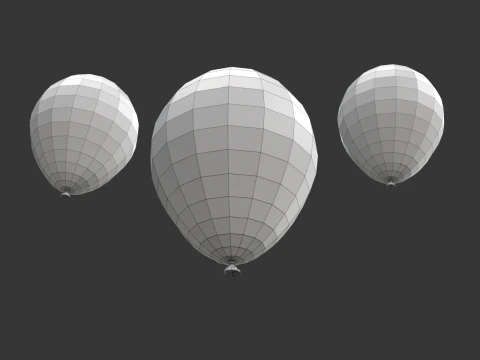 Falling balloons in a looping animation 3D Model