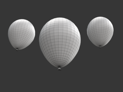 Falling balloons in a looping animation 3D-Modell