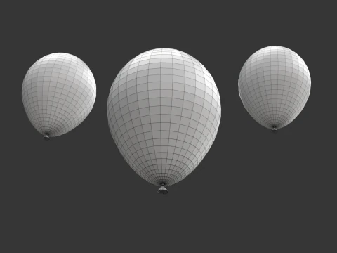 Falling balloons in a looping animation 3D Model