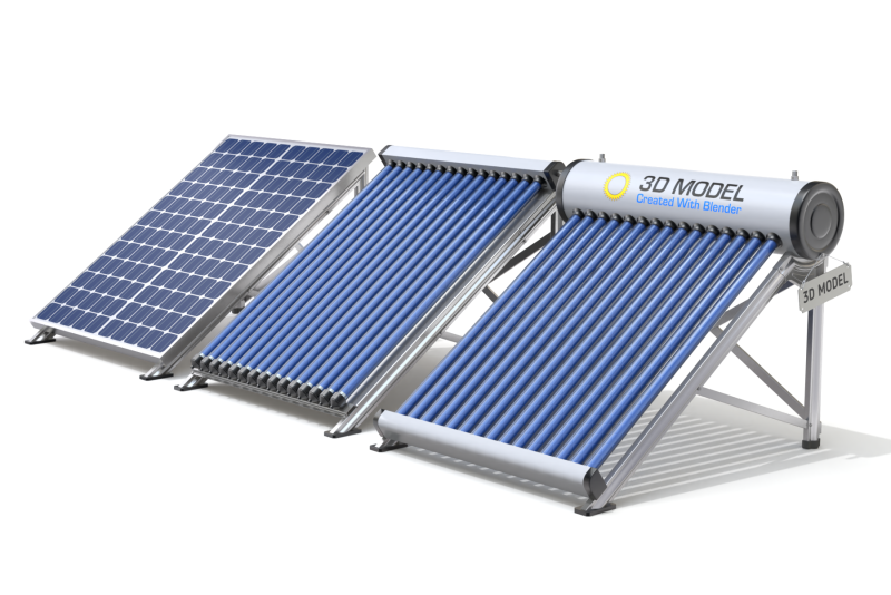 Home Solar System Components 3D Model .c4d .max .obj .3ds .fbx .stl .blend