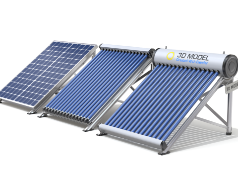 Home Solar System Components 3D Model
