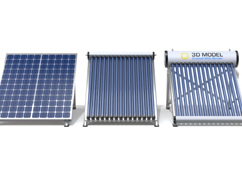 Home Solar System Components 3D Model