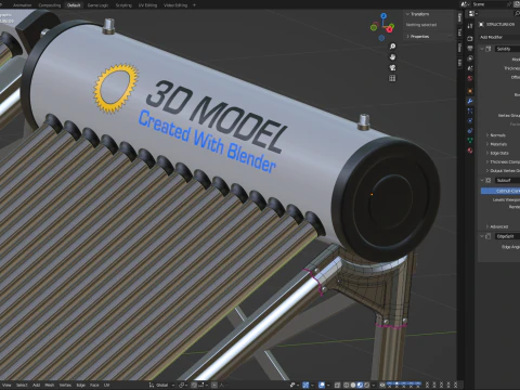 Home Solar System Components 3D Model