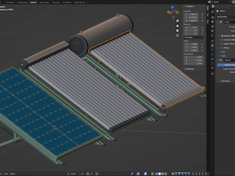 Home Solar System Components 3D Model